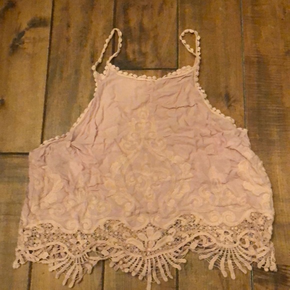 PacSun Tops Embroidered Light Pink Top Poshmark